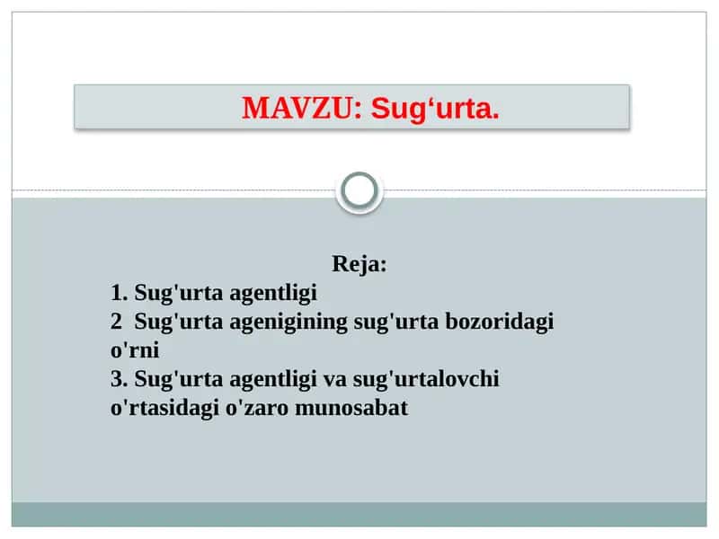 Sug‘urta. 1