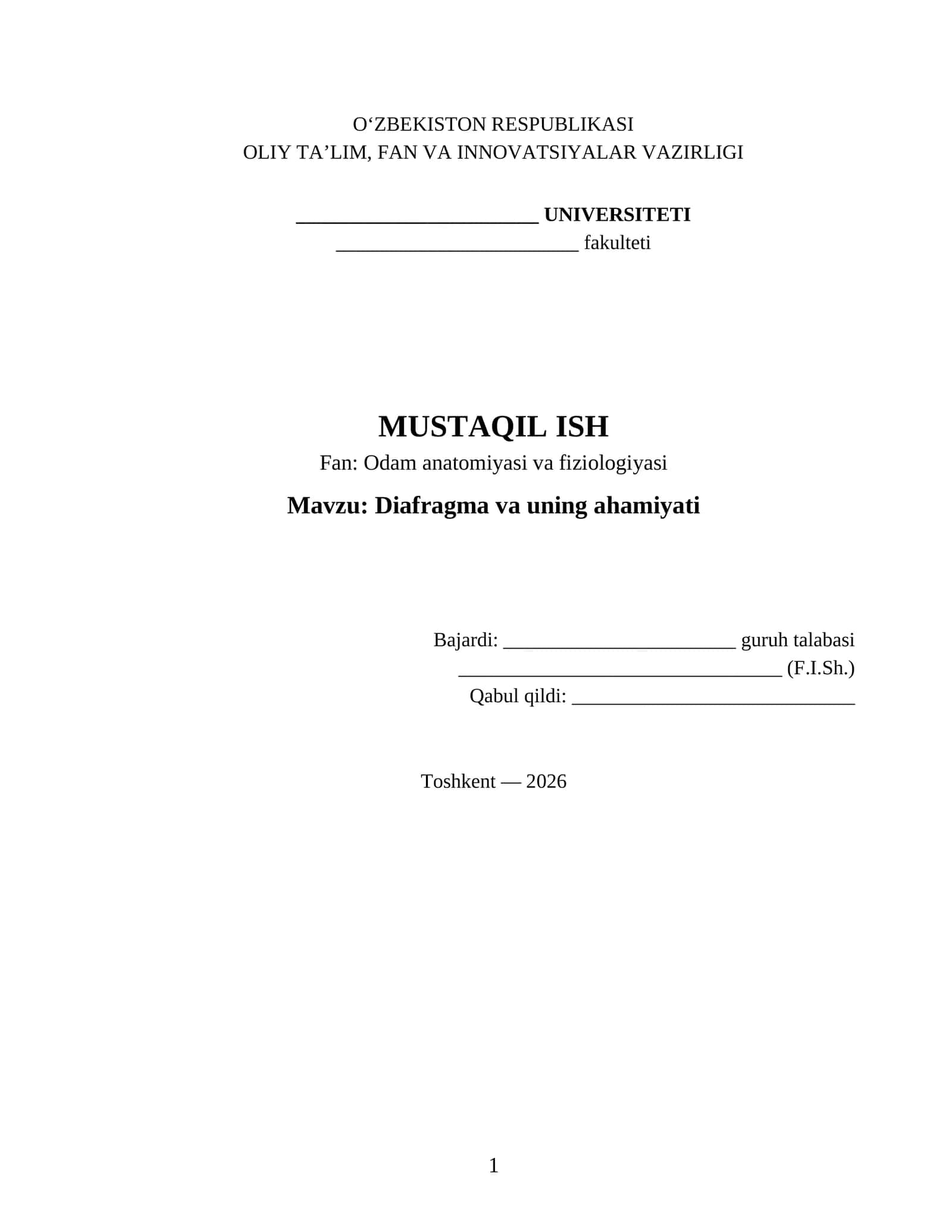 Diafragma va uning ahamiyati 1