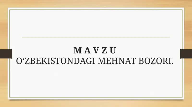 O‘zbekistondagi mehnat bozori 1