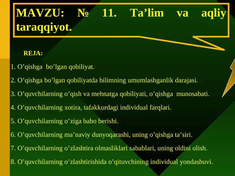 Ta’lim va aqliy taraqqiyot 1