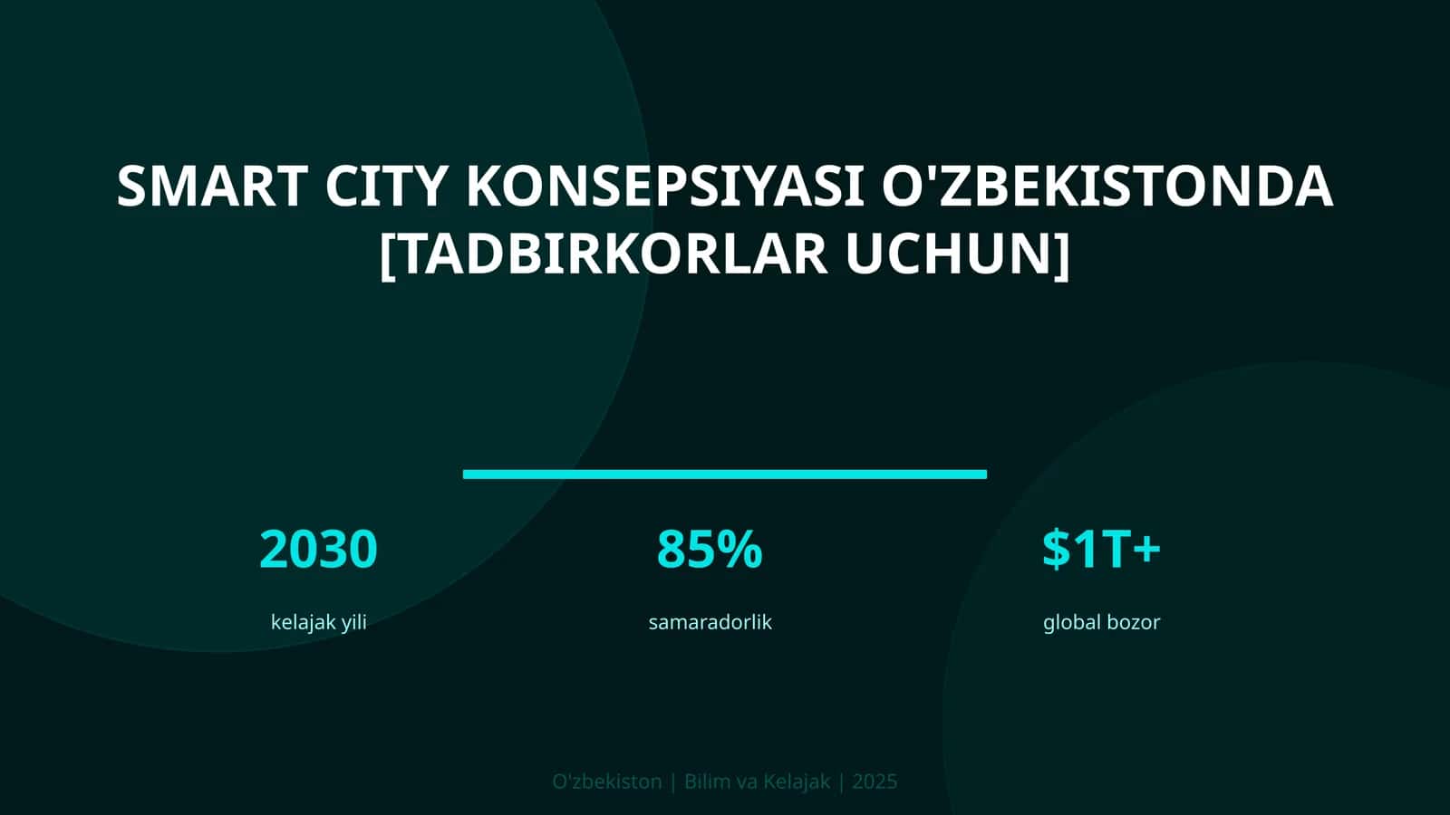 Smart City konsepsiyasi O'zbekistonda [tadbirkorlar uchun] 1