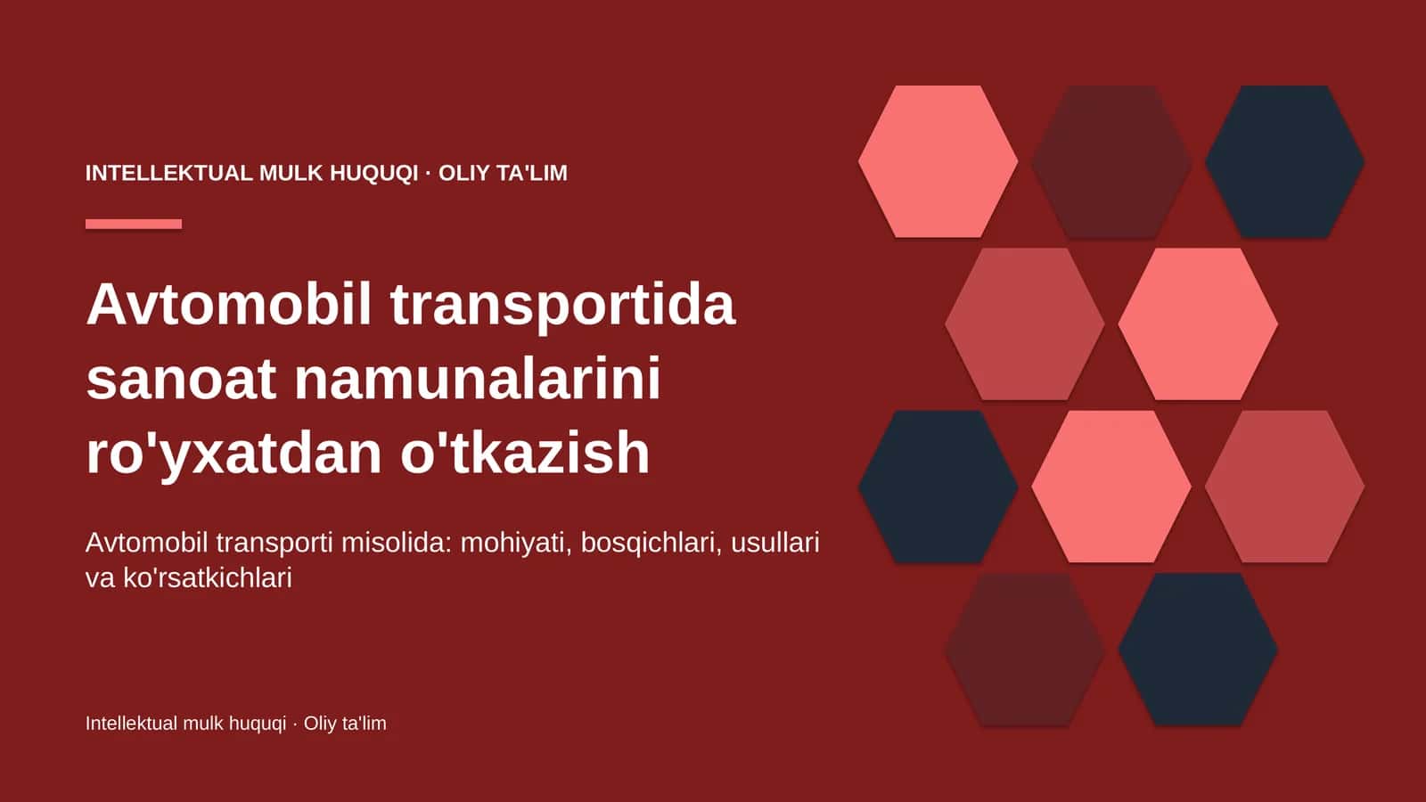 Sanoat namunalarini ro'yxatdan o'tkazish: mohiyati 1