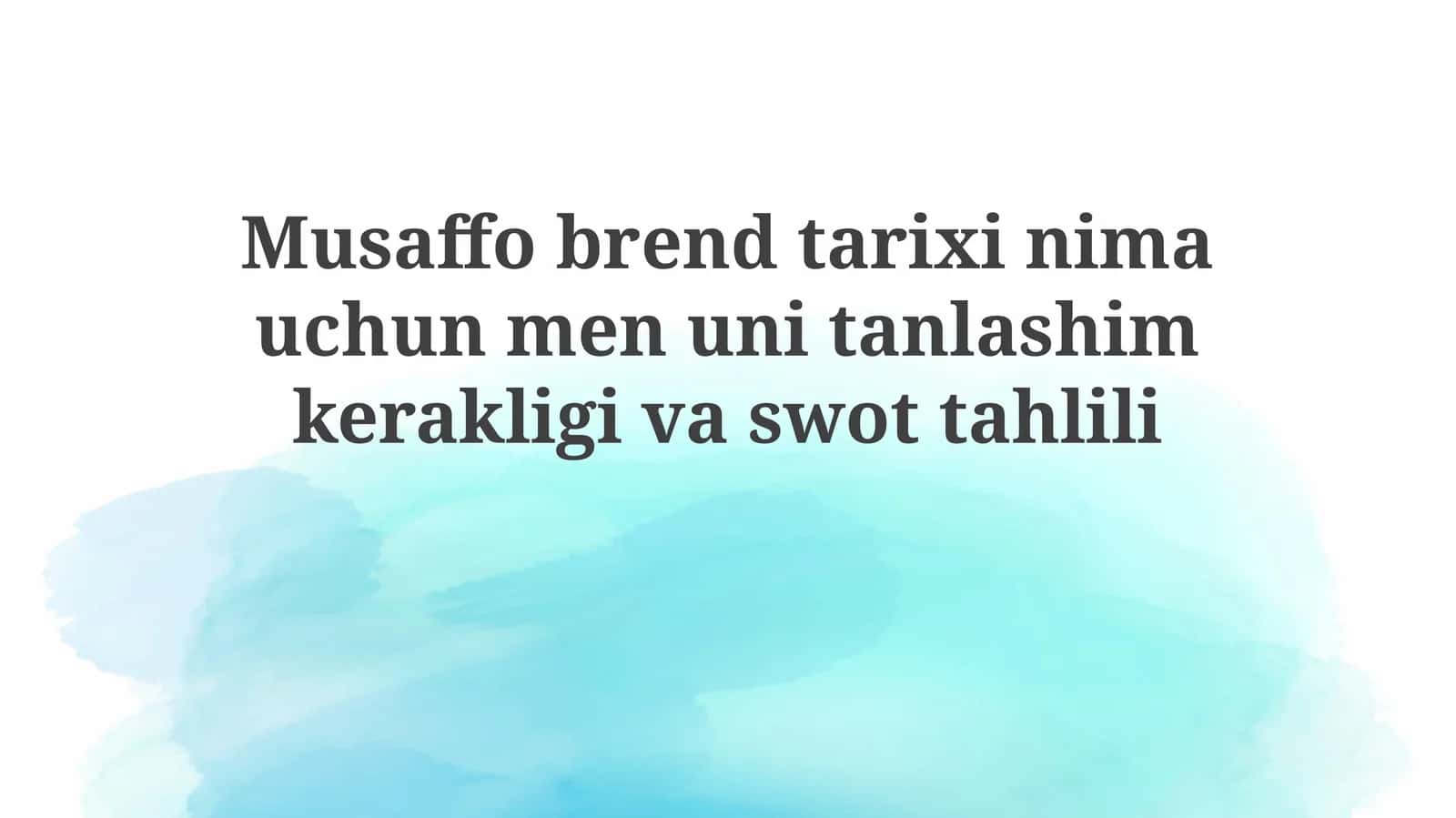 Musaffo Brendi Tarixi 1