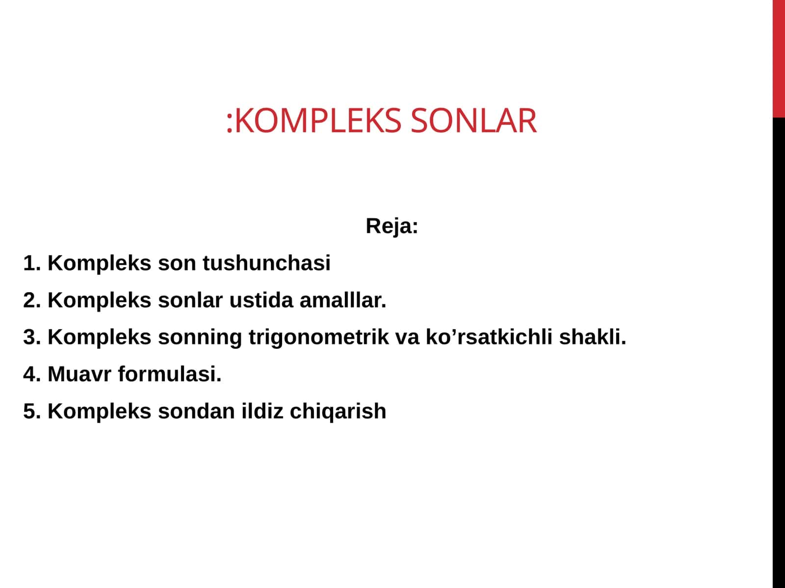 Kompleks sonlar 1