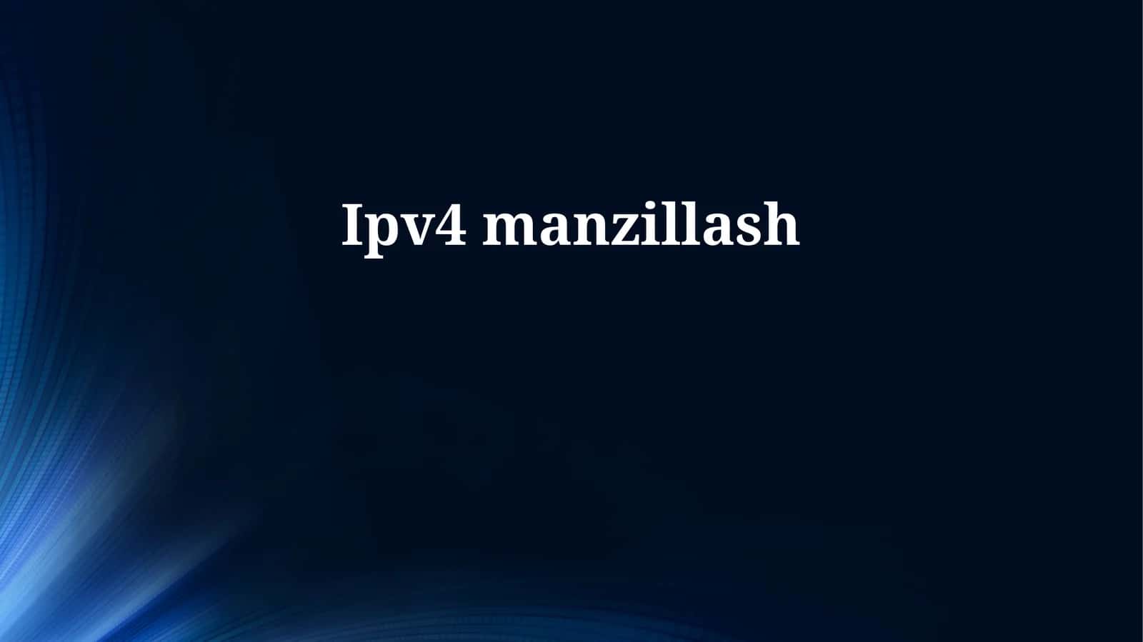 Ipv4 manzillash 1