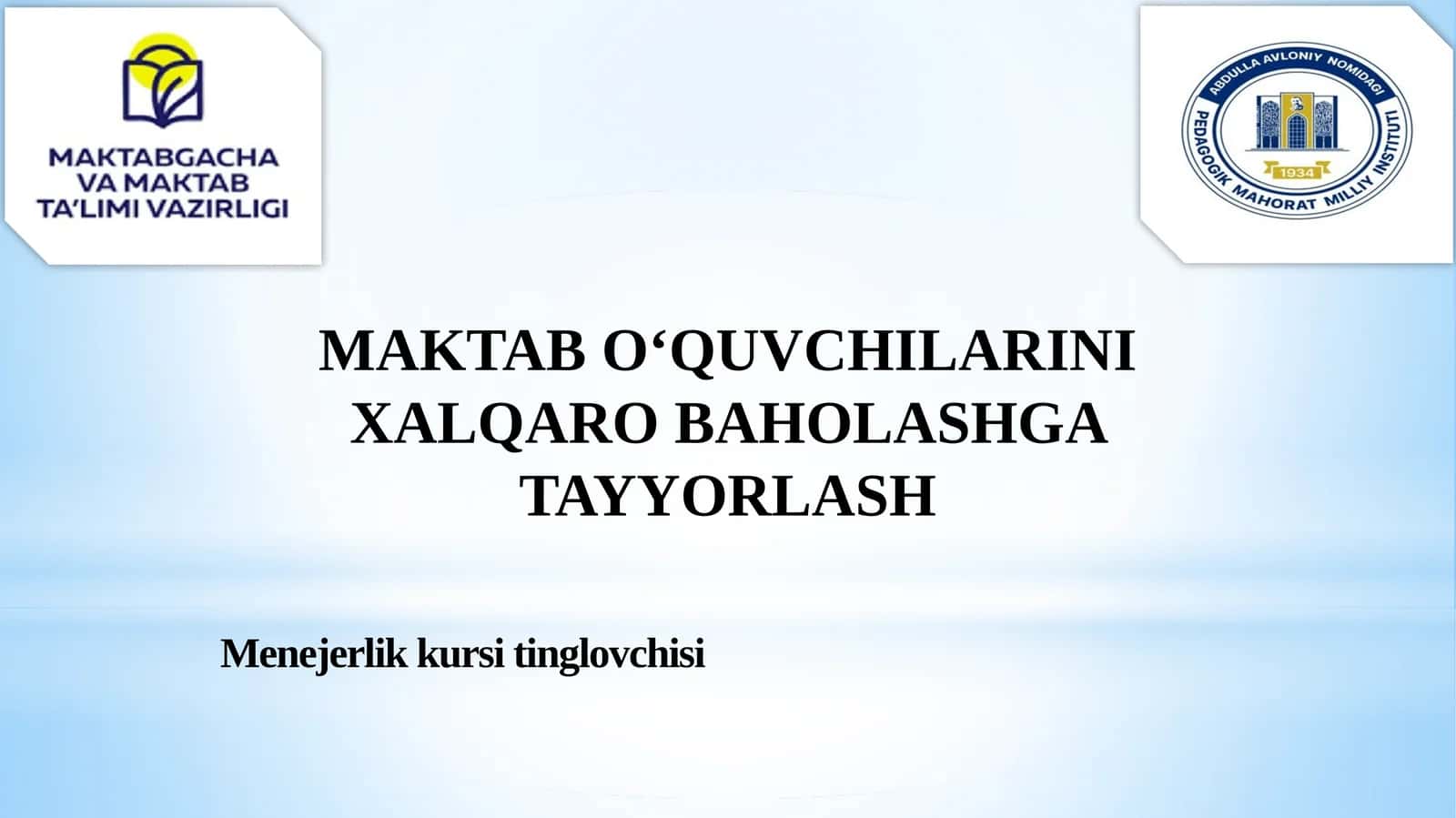 Menejerlik kursi tinglovchisi 1