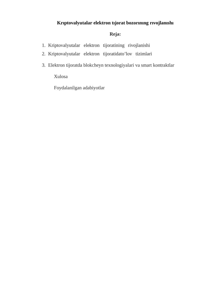 Elektron tijorat bozorini rivojlantirish 1