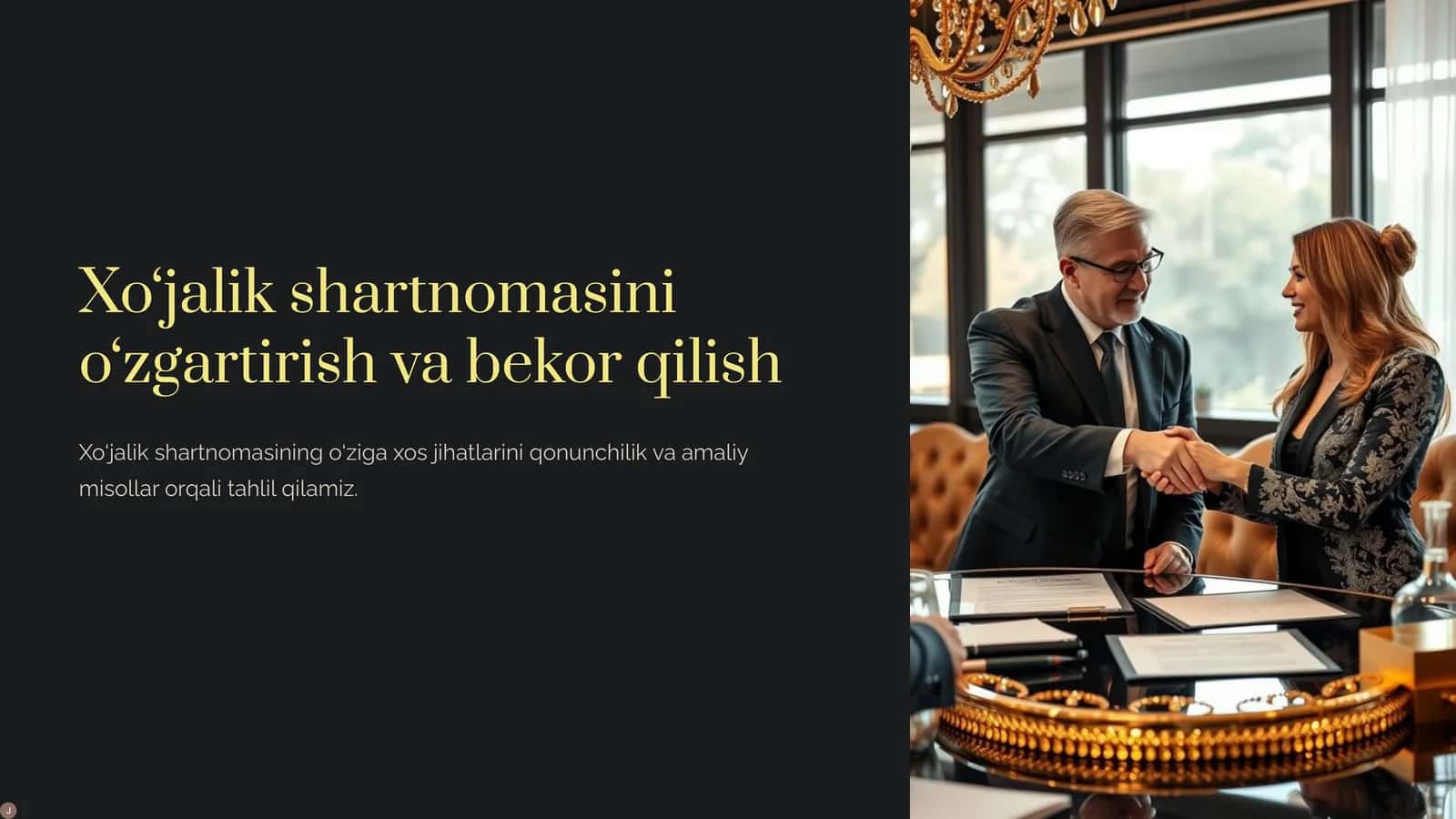 Xo‘jalik shartnomasini o‘zgartirish va bekor qilish 1