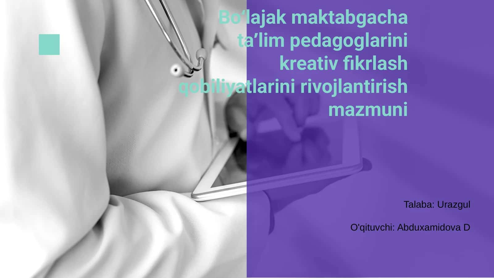 Bolajak maktabgacha ta'lim pedagoglarini kreativ fikrlash qobiliyatlarini rivojlantirish mazmuni 1