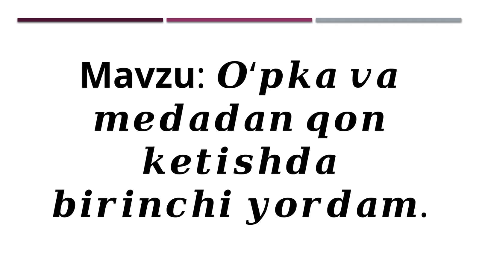 O‘PKADAN QON KETISHI (HAEMOPTOE / HAEMOPTYSIS) 1