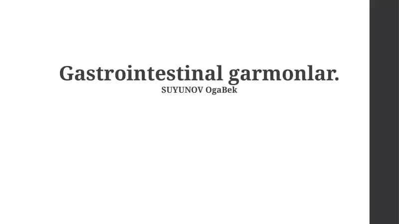 Gastrointestinal garmonlar 1