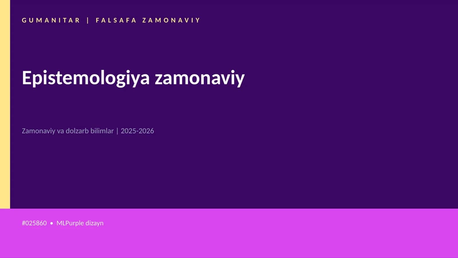 Epistemologiya zamonaviy 1