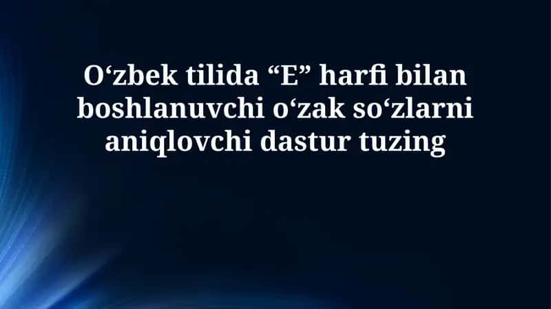 Dastur yaratish bo'yicha loyiha 1
