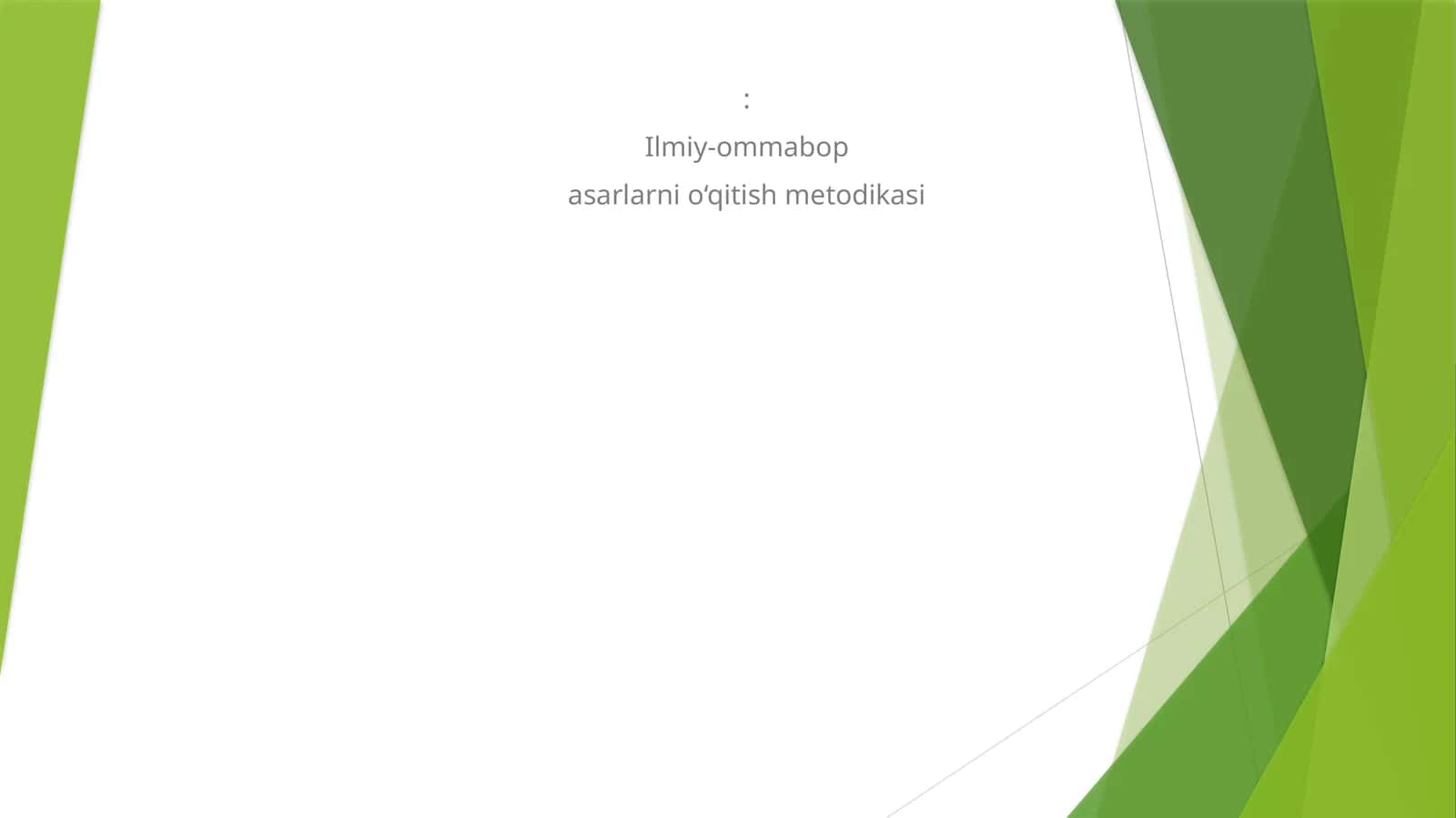 Ilmiy-ommabop asarlarni o‘qitish metodikasi 1