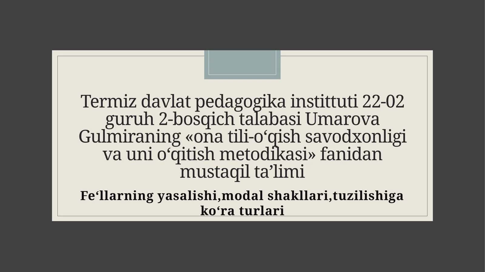 Ona tili-o‘qish savodxonligi va uni o‘qitish metodikasi 1