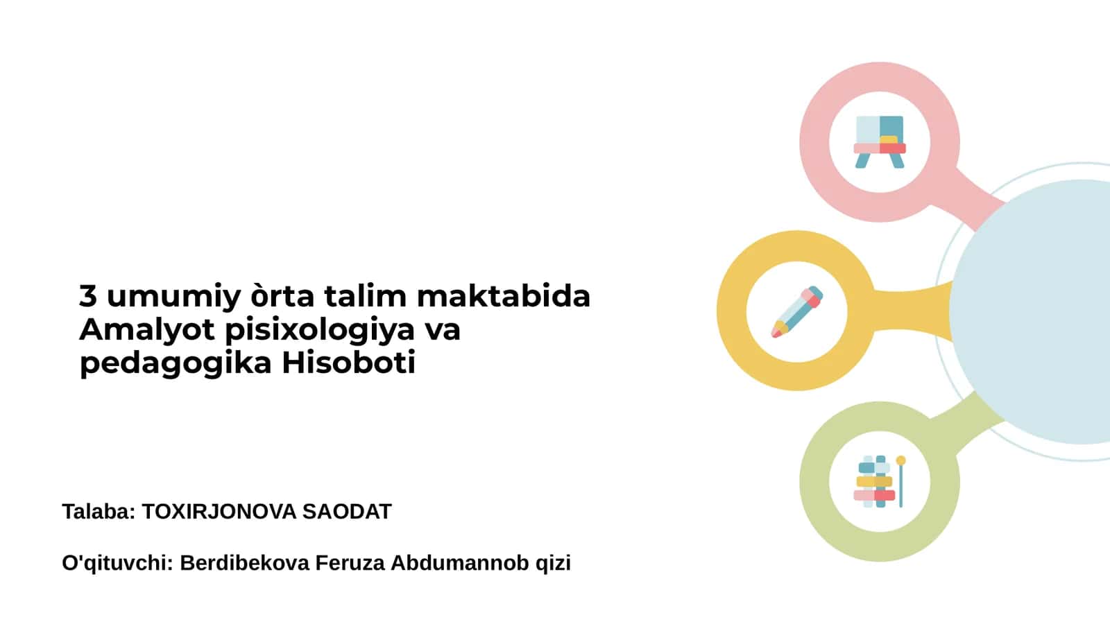 Amaliyot pisixologiya va pedagogika Hisoboti 1