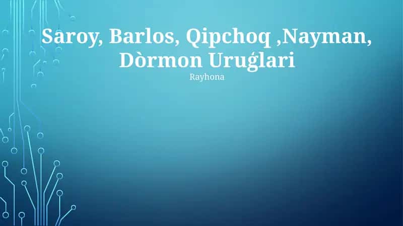 Barlos, Saroy, Qipchoq 1