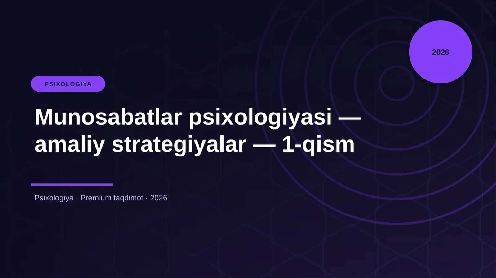 Munosabatlar psixologiyasi — amaliy strategiyalar — 1-qism 1