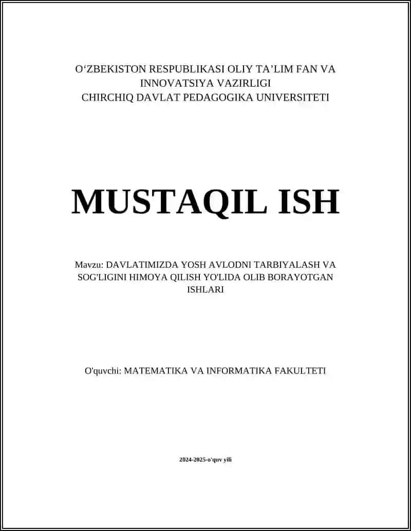 "Yoshlar - kelajagimiz" davlat dasturi