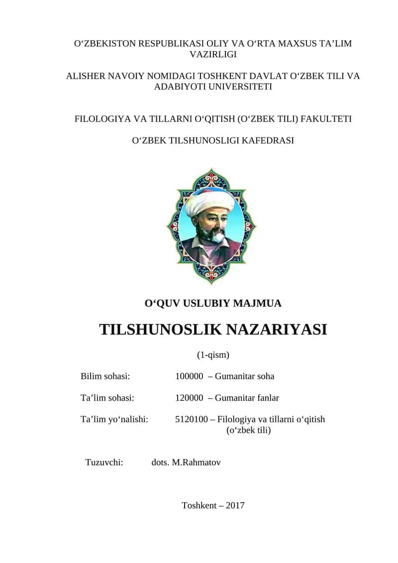 TILSHUNOSLIK NAZARIYASI (1-qism) 1