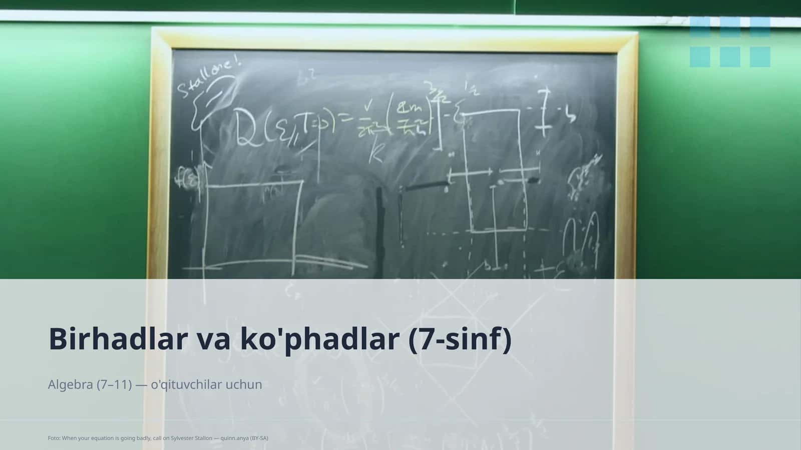 Algebra (7–11) - o'qituvchilar uchun 1
