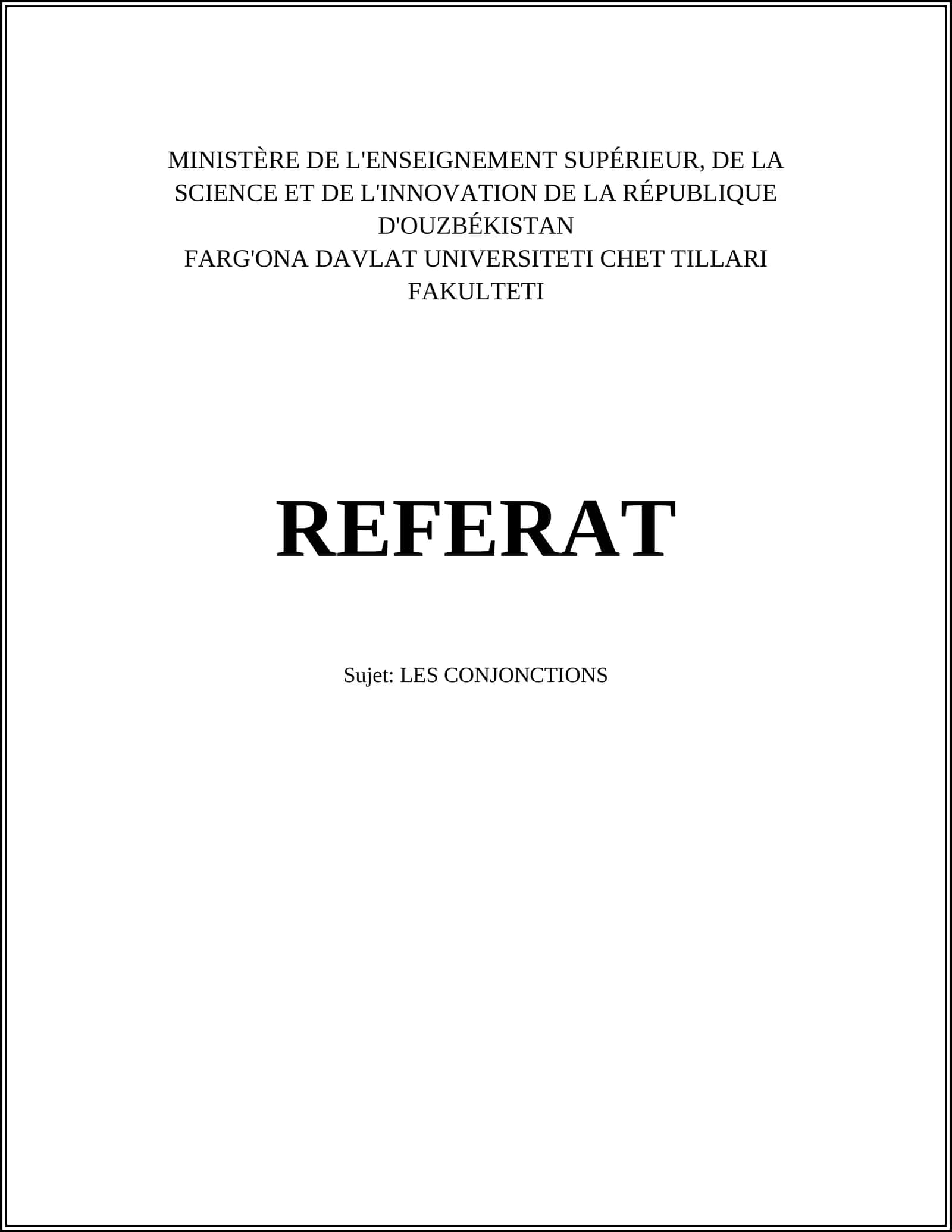 REFERAT LES CONJONCTIONS 1