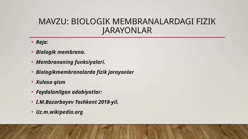 biologik membranalardagi fizik jarayonlar 1