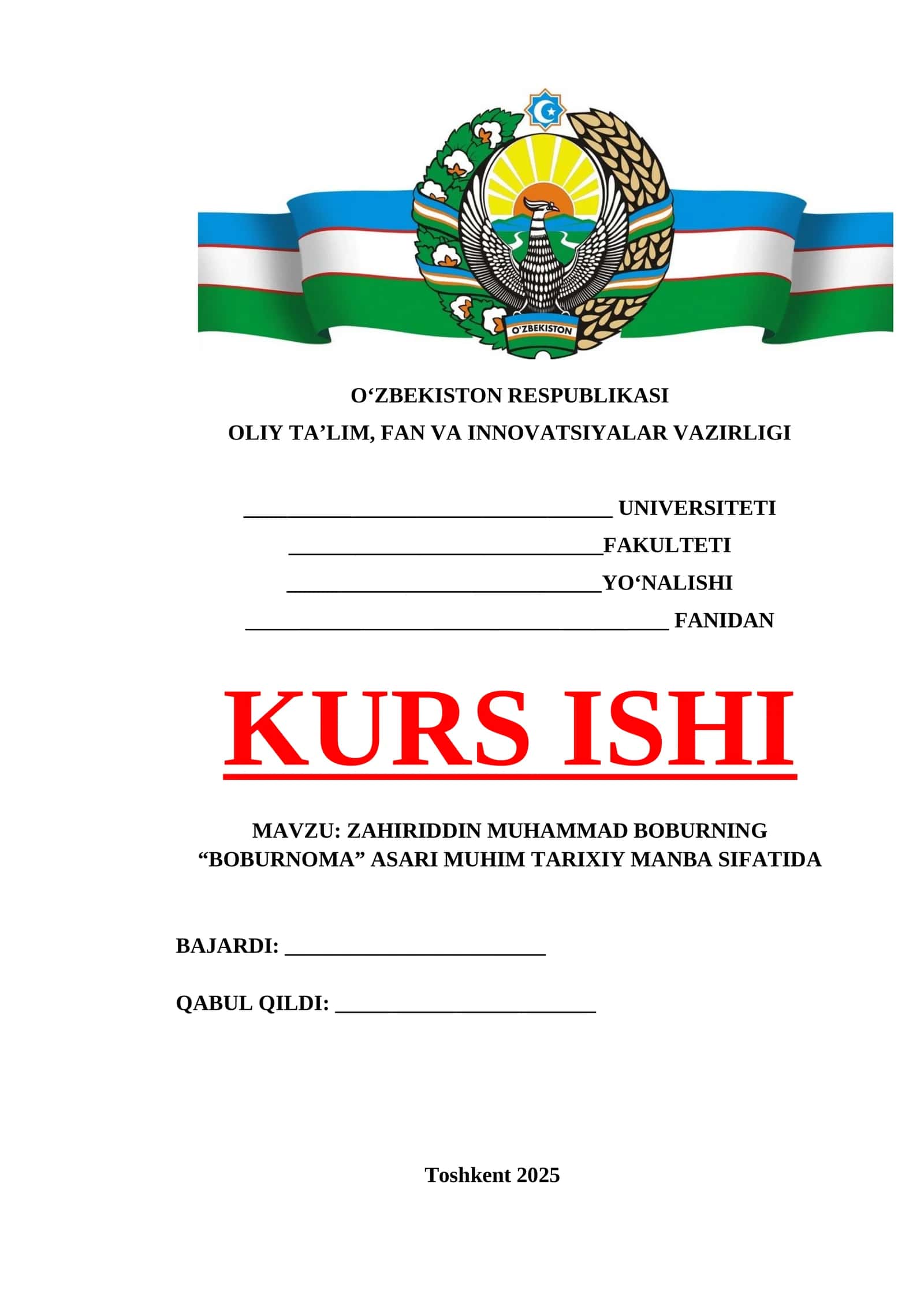 ZAHIRIDDIN MUHAMMAD BOBURNING “BOBURNOMA” ASARI MUHIM TARIXIY MANBA SIFATIDA 1