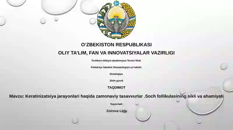 Keratinizatsiya jarayonlari haqida zamonaviy tasavvurlar