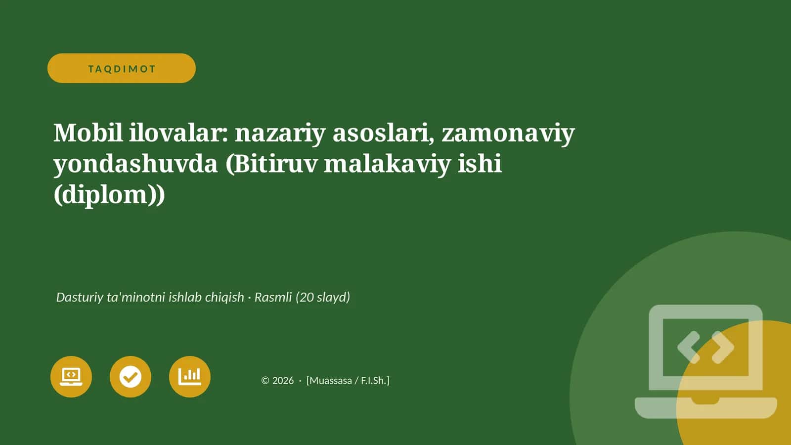 Mobil ilovalar: nazariy asoslari, zamonaviy yondashuvda (Bitiruv malakaviy ishi (diplom)) 1
