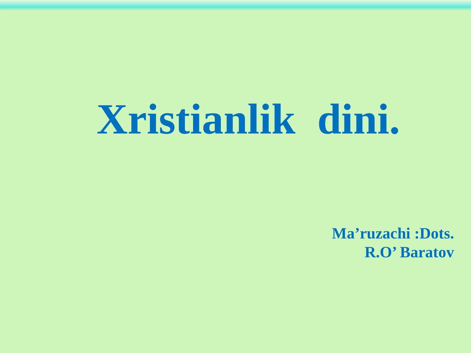 Xristianlikdini 1
