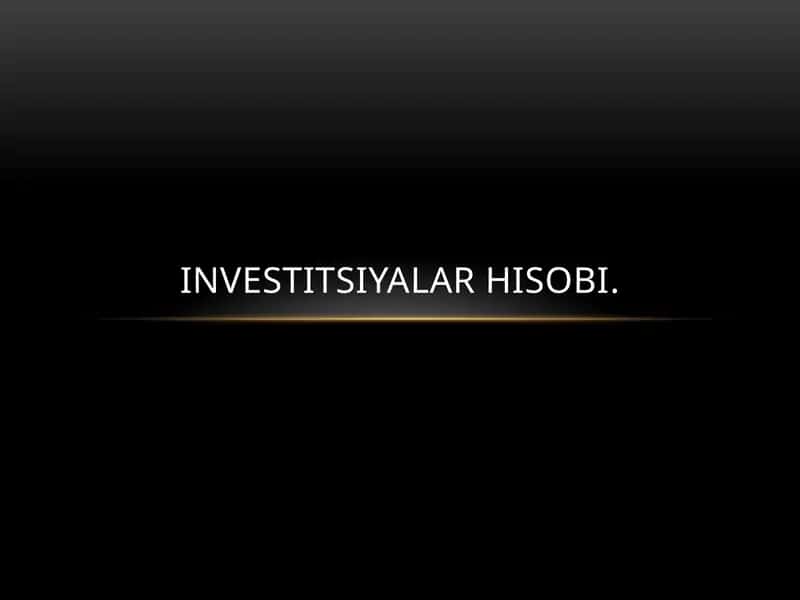 Qisqa muddatli investitsiyalar 1