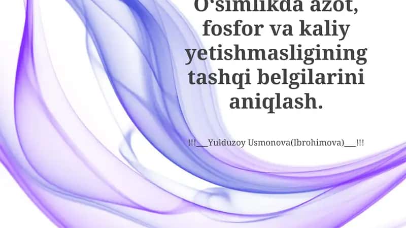 Azot, fosfor va kaliy nutqida 1