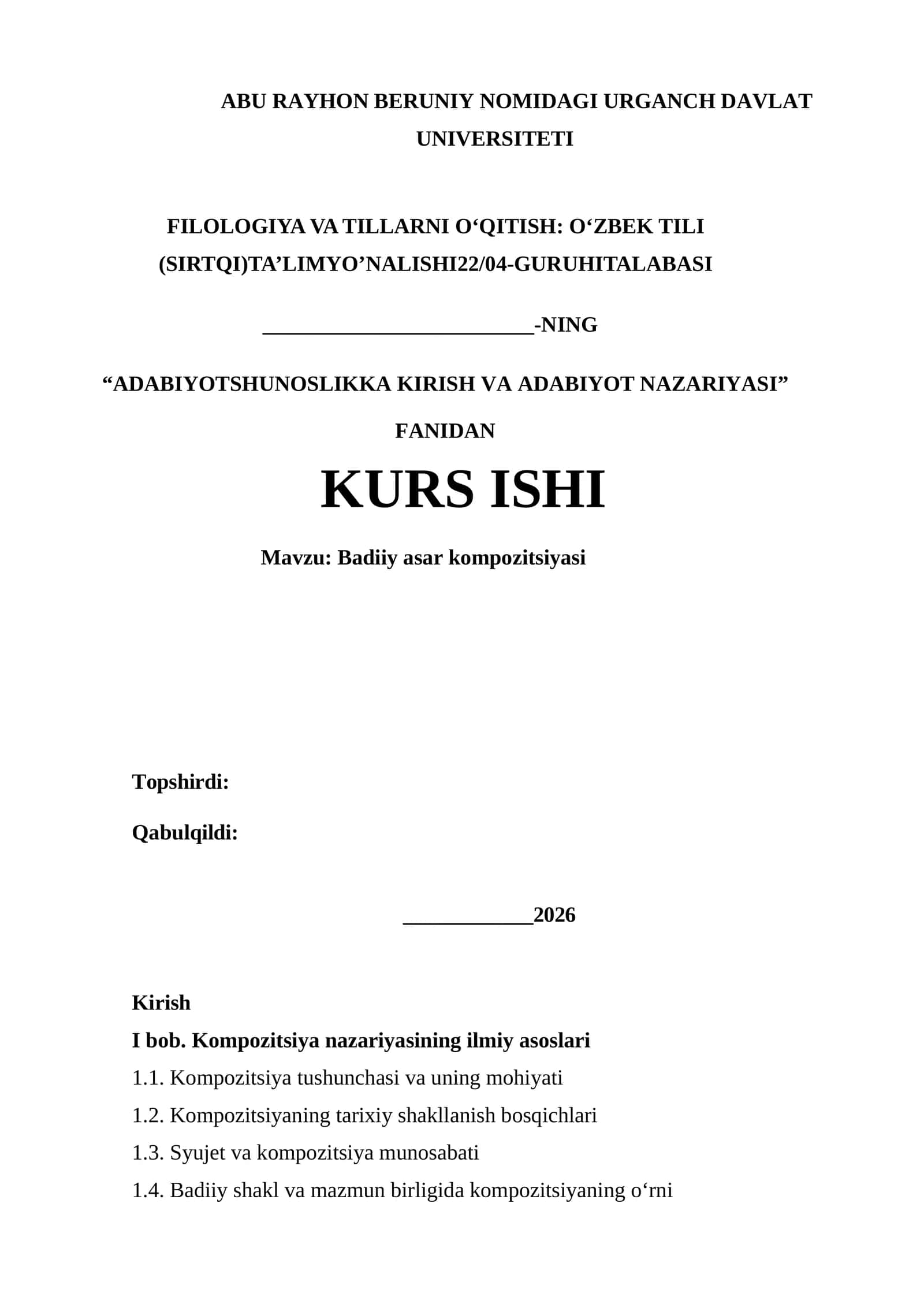 Badiiy asar kompozitsiyasi 1