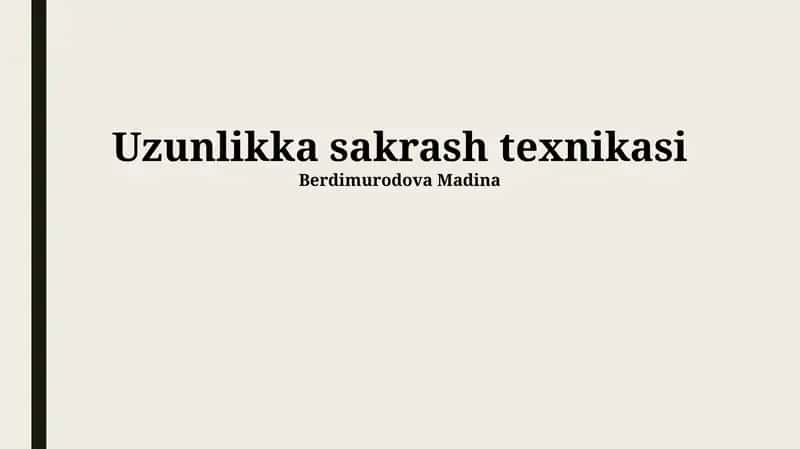Uzunlikka sakrash texnikasi 1