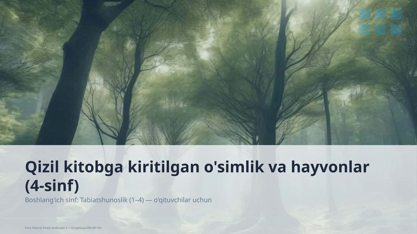 Qizil kitobga kiritilgan o'simlik va hayvonlar (4-sinf) 1