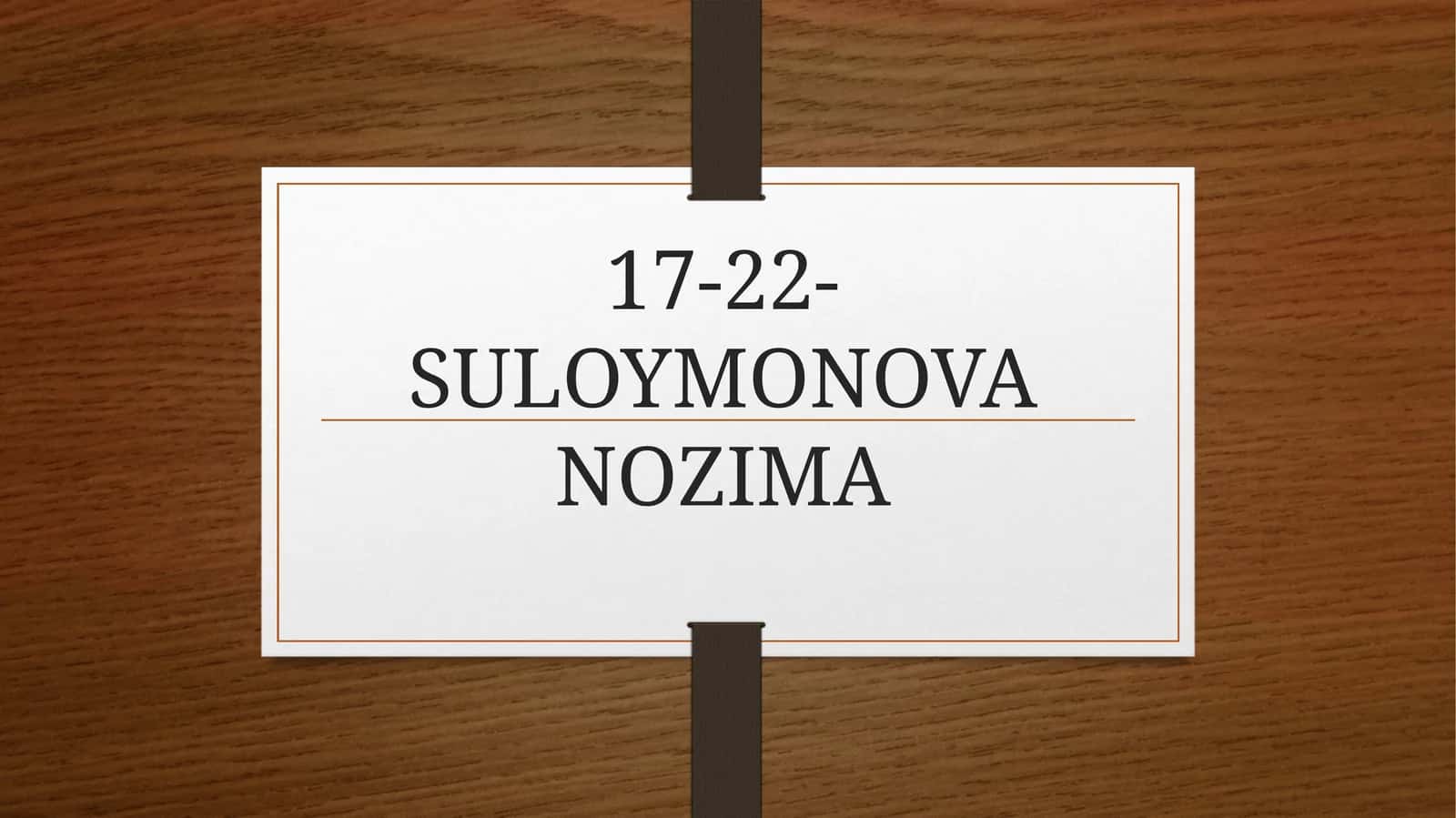 SULOYMONOVA NOZIMA 1