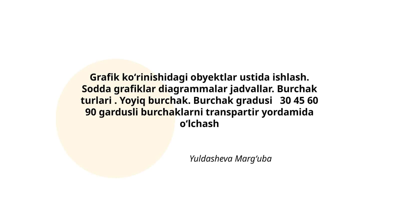 Grafik koʻrinishidagi obyektlar ustida ishlash 1