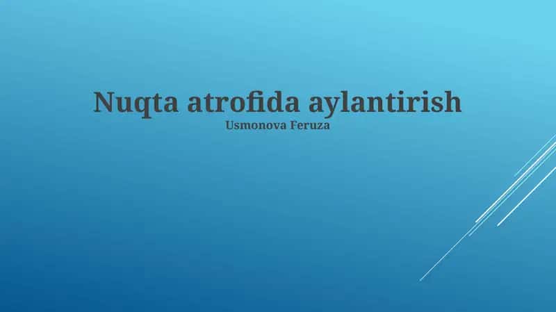 Aylanish Matritsasi 1