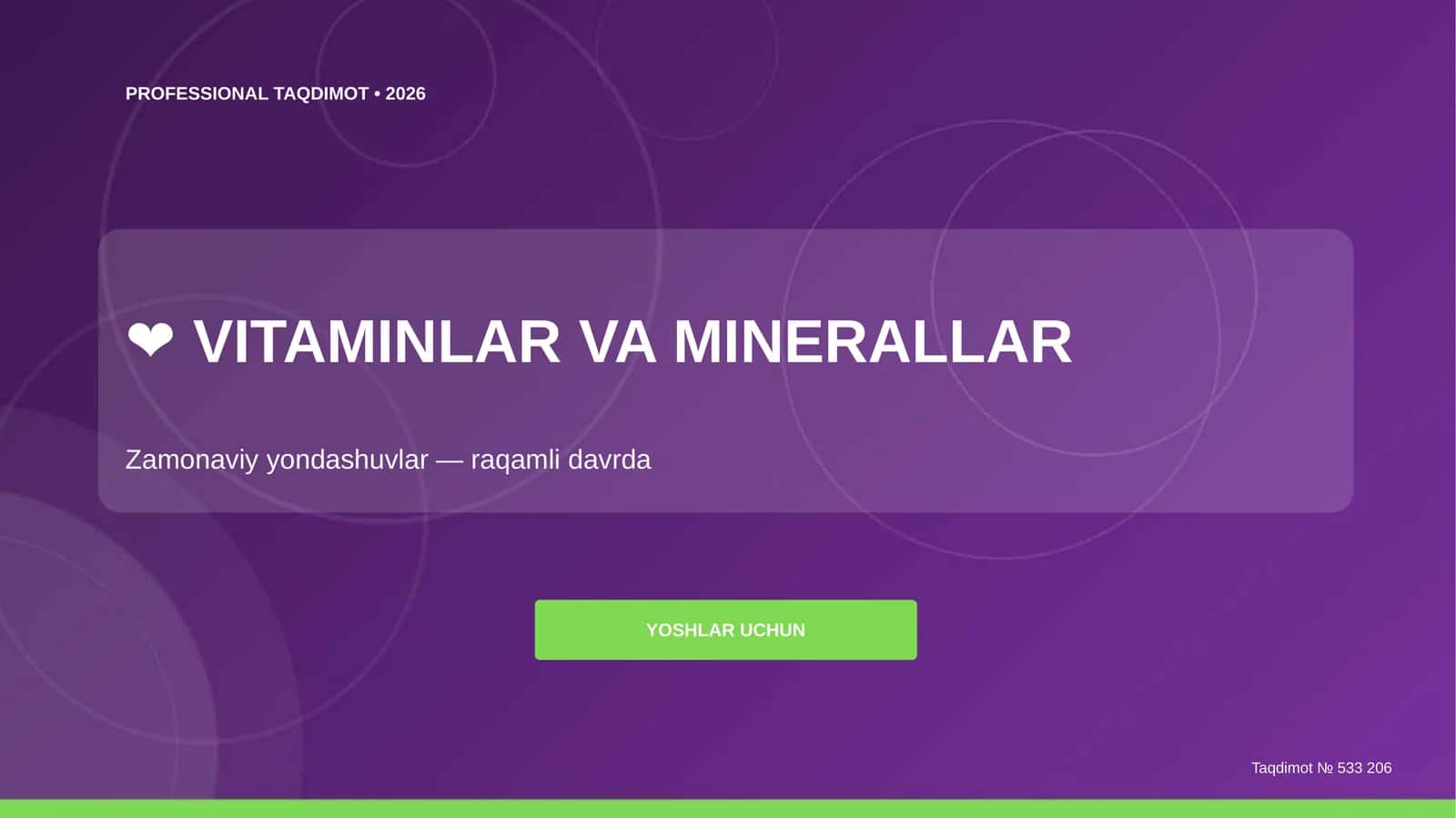 ❤️ VITAMINLAR VA MINERALLAR 1