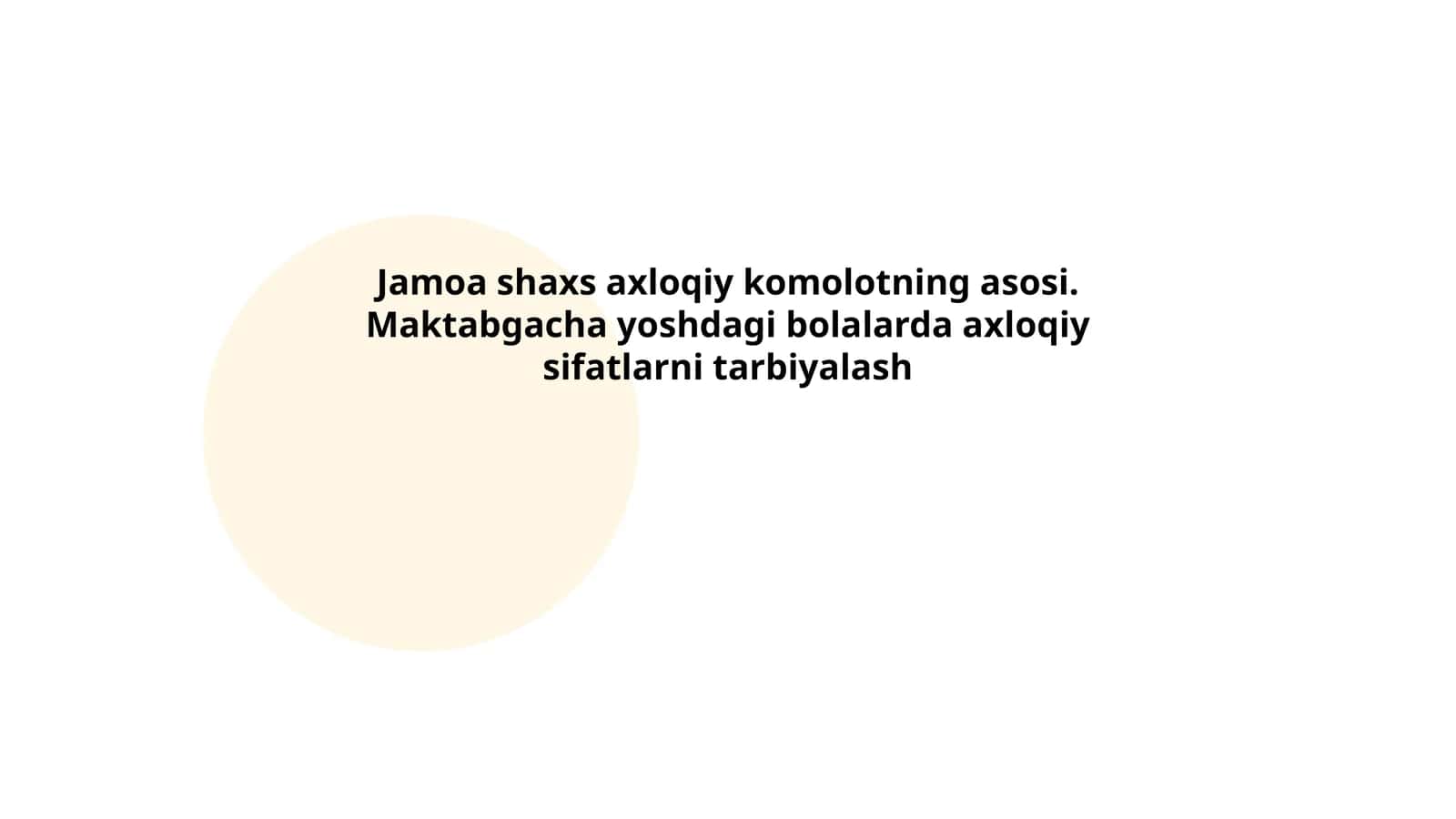 Jamoa shaxs axloqiy komolotning asosi. Maktabgacha yoshdagi bolalarda axloqiy sifatlarni tarbiyalash 1