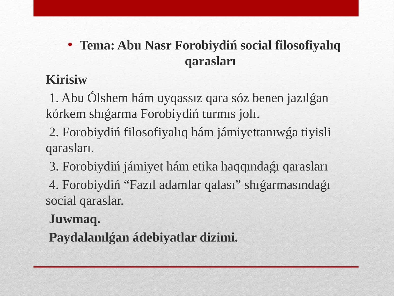 Abu Nasr Forobiyning social falsafiy qarashlari 1