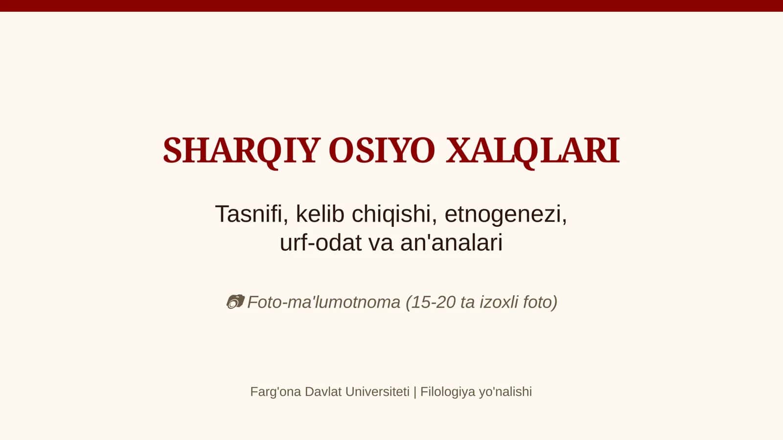 SHARQIY OSIYO XALQLARI foto malumotnoma. 1