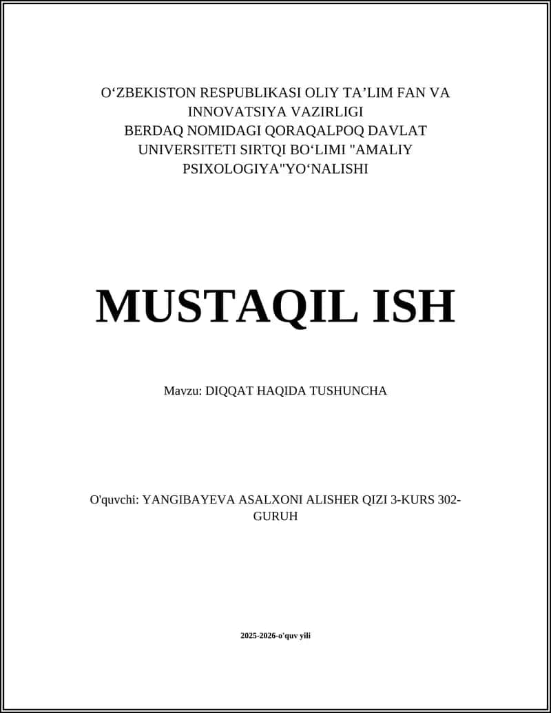 DIQQAT HAQIDA TUSHUNCHA 1