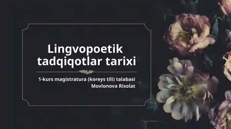 Lingvopoetiktadqiqotlartarixi
