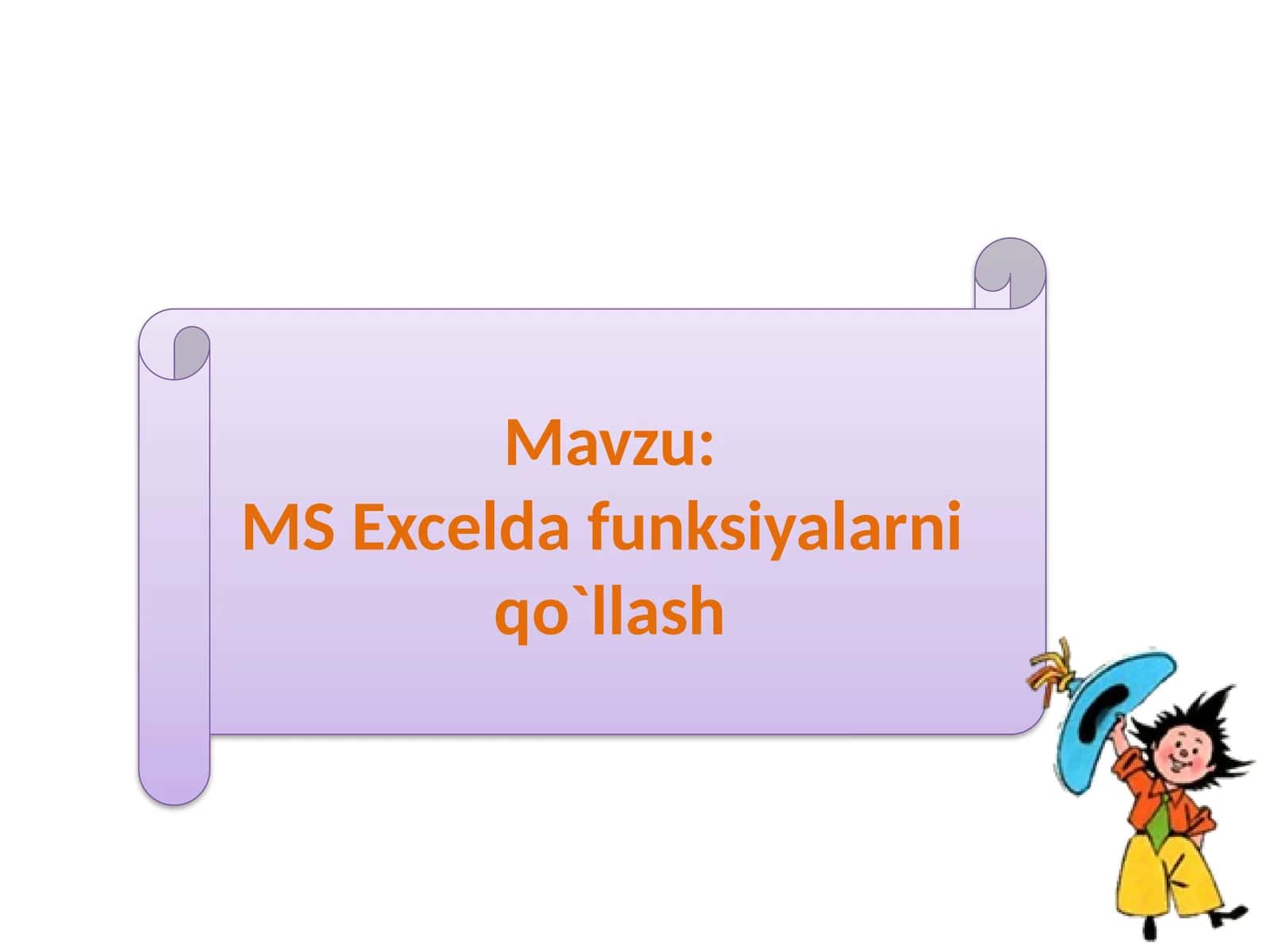 MS Excelda funksiyalarni  qo`llash 1