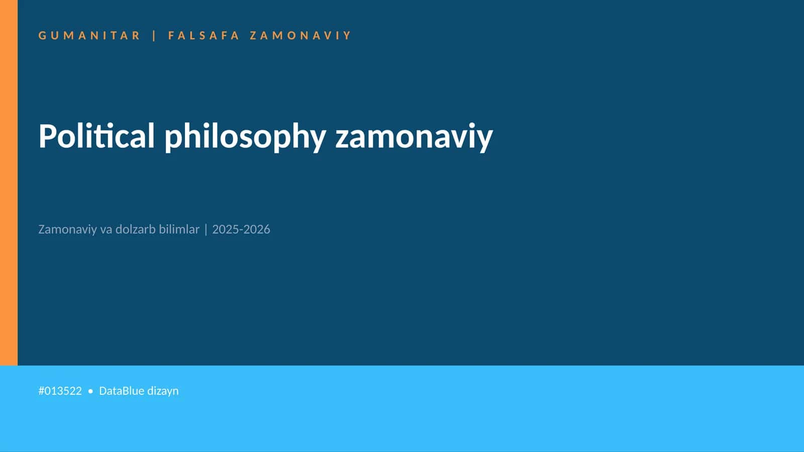 Political philosophy zamonaviy 1