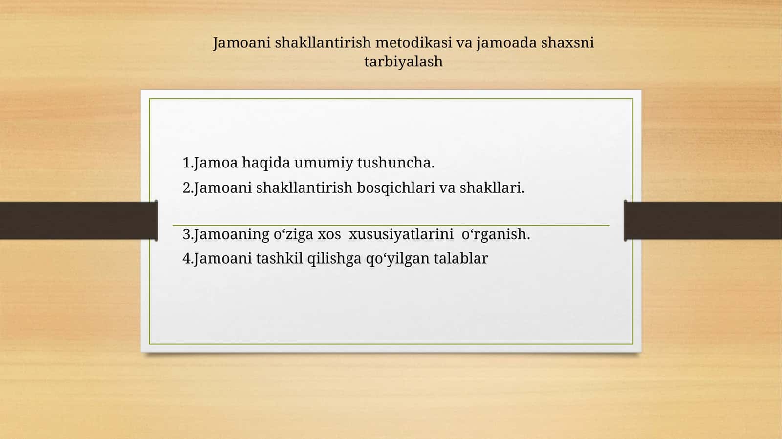 Jamoani shakllantirish metodikasi va jamoada shaxsni tarbiyalash 1