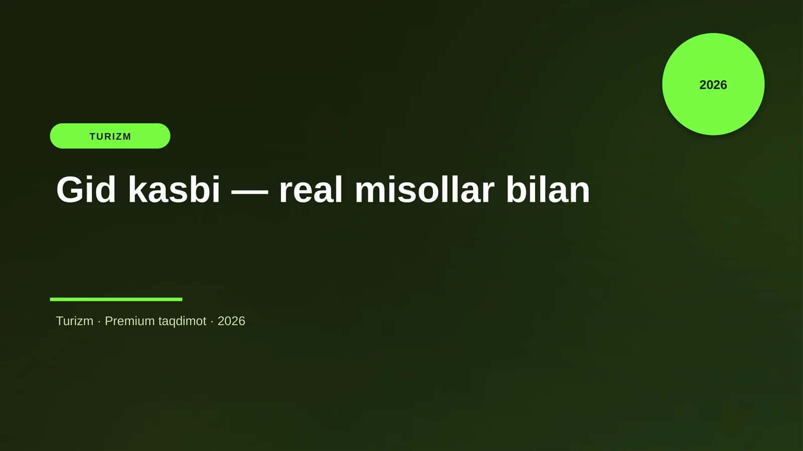 Gid kasbi — real misollar bilan 1