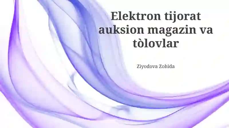 Elektron tijorat auktsion do'koni 1